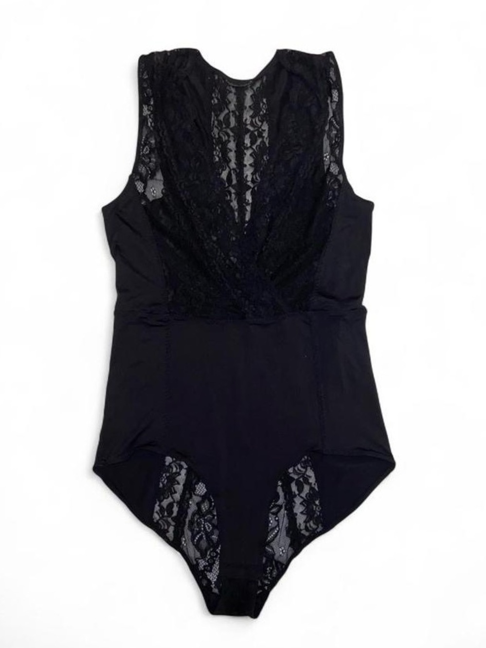 By Malene Birger Black Lace Deep V Bodysuit